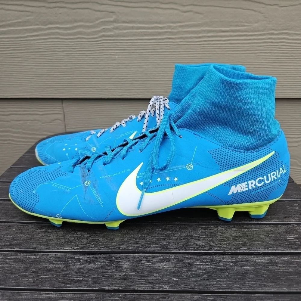 NIKE MERCURIAL VICTORY VI DF NJR FG NEYMAR BLUE ORBIT-WHITE SZ 11 921506-400